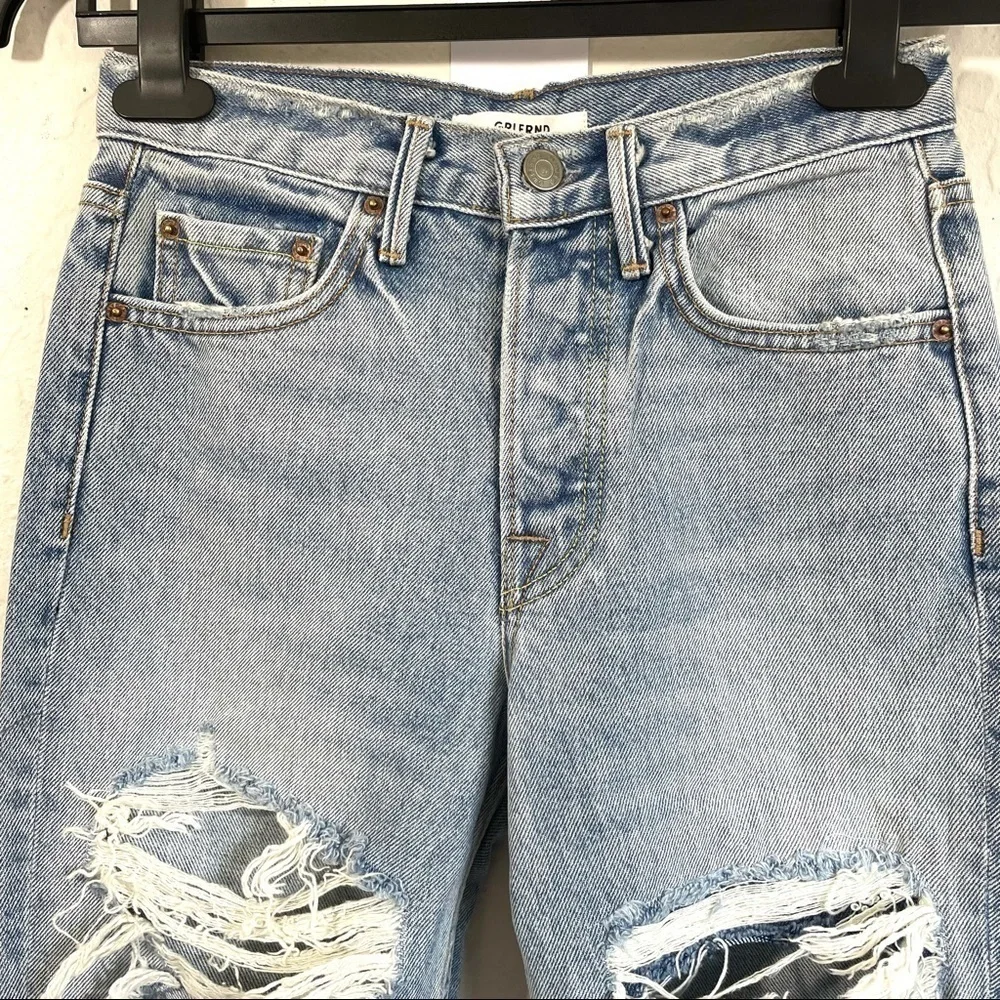 GRLFRND Karolina Distressed High Rise‎ Skinny Ripped Cotton Jean Size 26 New